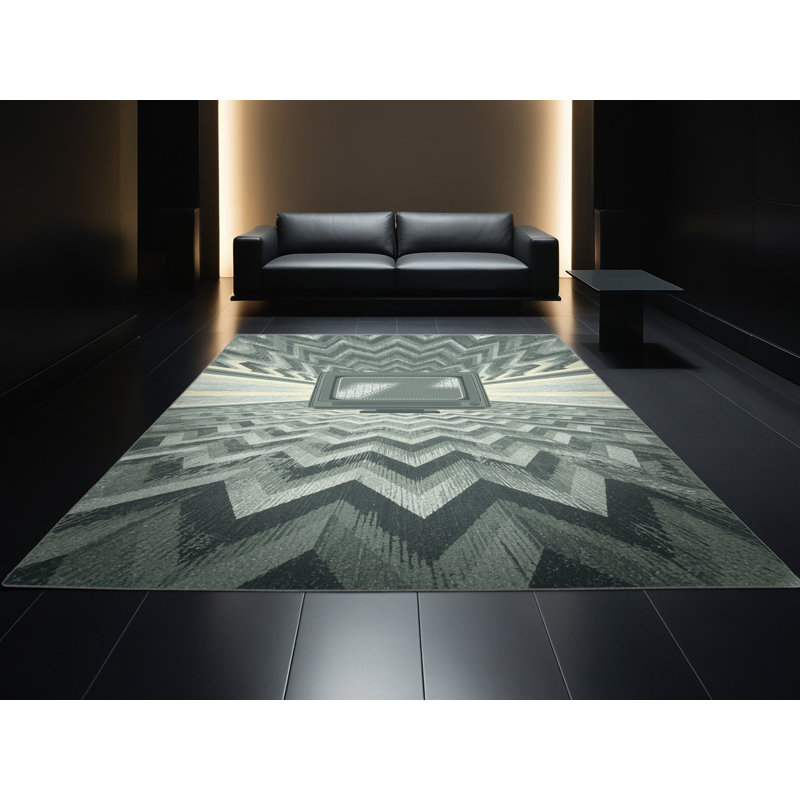Tapis gris moelleux à chevrons / zigzag en peluche douce pour écran de jeu Forbell, 2 pi x 3 pi
