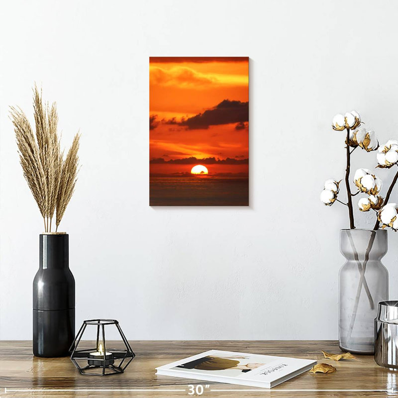 Coucher de soleil bleu océan Gillard, H 12 po x l 8 po