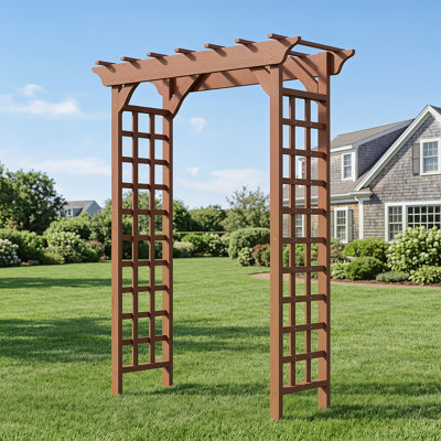 Classic Wooden Garden Arbour With Trellis – Ideal For Weddings, Plants, And Backyard Decor