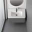 Meuble-lavabo flottant mural 30 po avec lavabo intégré - gris avec tiroir à fermeture en douceur et poignée en angle-1691550872