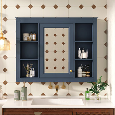 35" X 27.5" Wall Mounted Bathroom Storage Cabinet