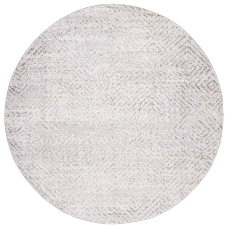 Tapis beige / gris clair Palma 330, Rond 6 pi 7 po