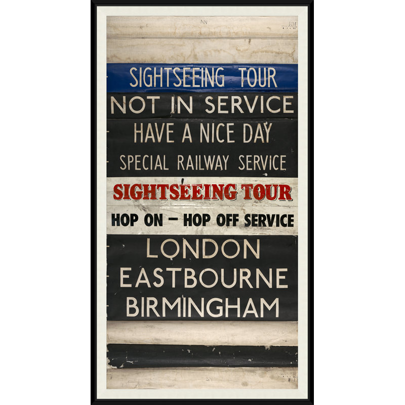 «London Train Stop», art textuel sur papier encadré