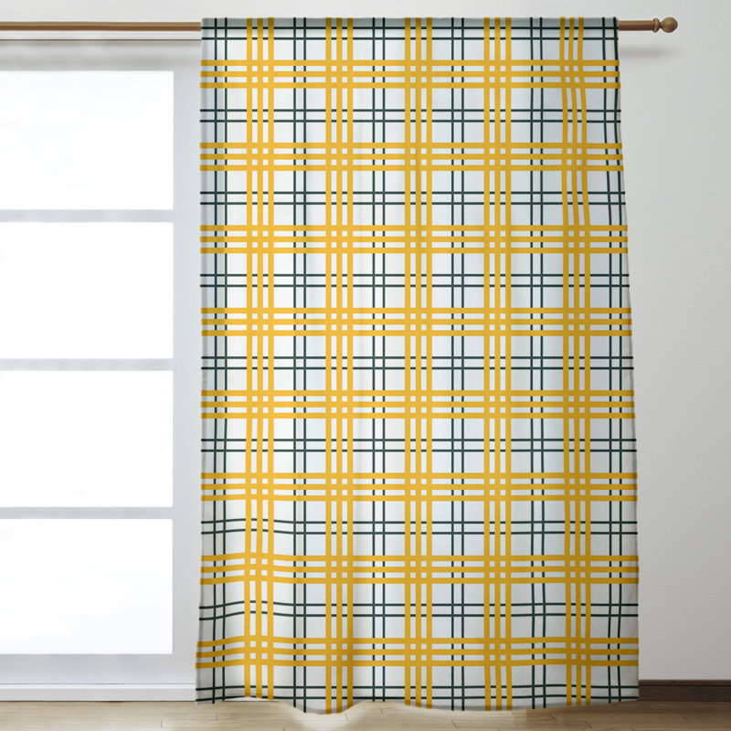 Room Darkening Curtain Single Panel, Gold/Black