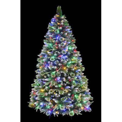 Lighted Artificial Pine Christmas Tree
