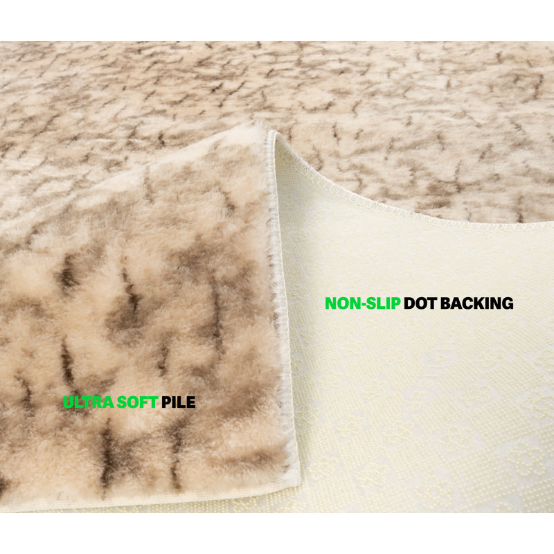Washable Anti-Slip Beige Color Ultra Soft Pile High Profile Runner Rug for Indoor 40 Inches Wide by Custom Length