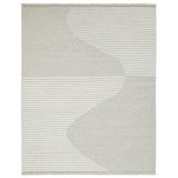 Rectangle Geometric Flatweave Wool/Cotton Area Rug in Ivory/Gray