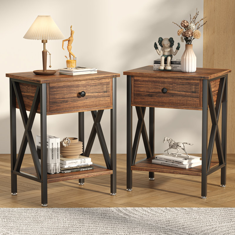 Demmer End Table with Storage, Brown