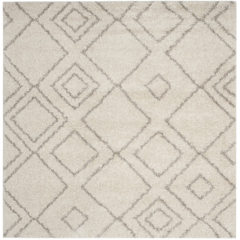 Develin Performance Geometric Rug, Square 6'7", Ivory/Beige