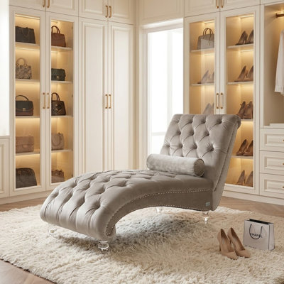 Chaise longue rembourrée en velours Jakolbi Elegant