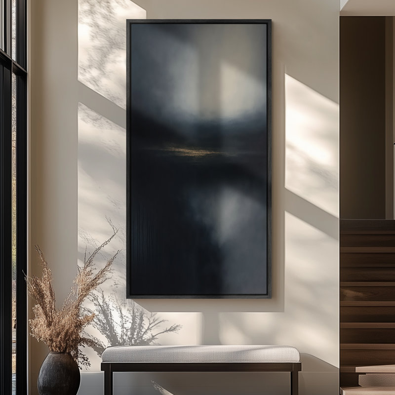 Très grand art mural rétro encadré pour art classique, Noir, H 60 po x l 30 po