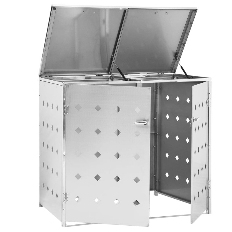Remise à déchets horizontale en acier inoxydable l 4,53 pi. X P 2,54 pi.