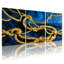 «Golden Rope Knots On Blue Ocean Waves», ensemble de 3 impressions sur toile-247295521