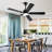 52 inch Black Ceiling Fans with Led Lights and Remote/app Control, 3CCT Dimmable, Reversible DC Motor, Noiseless, 5 Double-sided Ceiling Fan for Bedroom, Indoor/Covered Outdoor Use-117580823-117580824