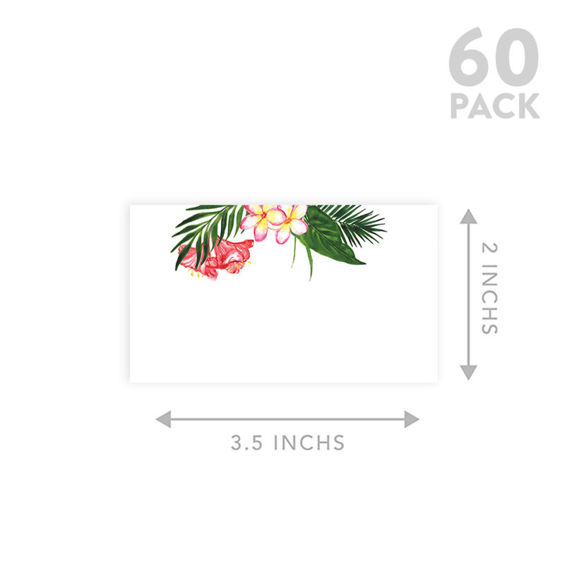 Cartes de position tropicales pour tables de fête de mariage, places assises pour porte-nom, paquet de 60