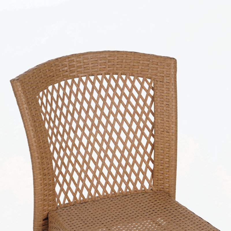 Ensemble de 2 chaises d'appoint empilables Farley, Marron clair