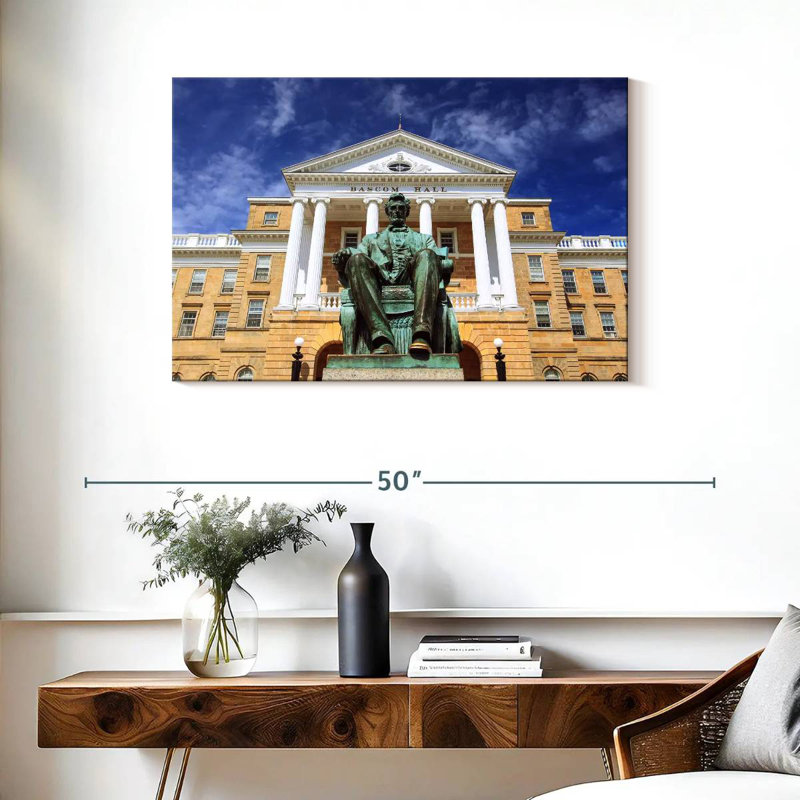 Statue Bascom Hall Lincoln, H 24 po x l 36 po