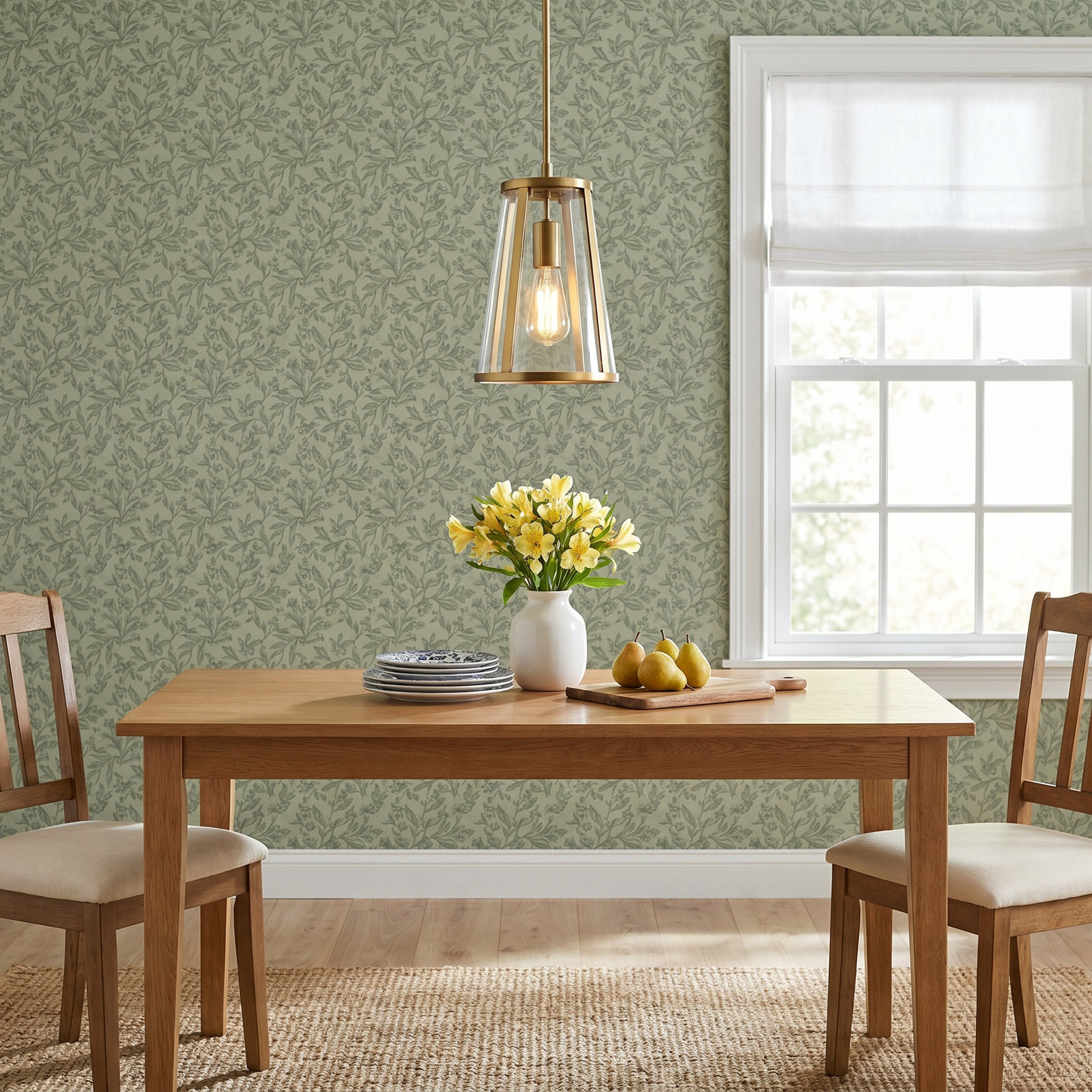 Single Light Glass Dimmable Pendant, 12" H x 8" W x 8" D, Burnished Brass
