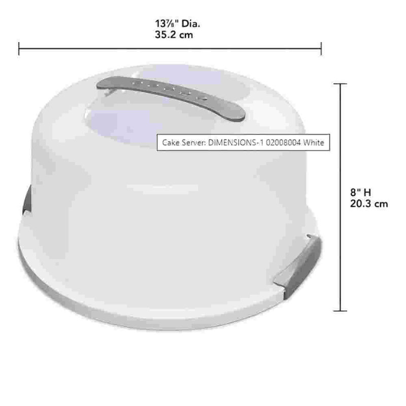 Cake Carrier Storage Container With Lid & Locking Handles For 12 Inch Layer Cake White Dome For Transporting Cakes & Desserts