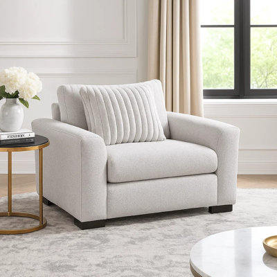 Fauteuil Zian avec coussin, coussins en mousse, microfibre gris clair et velours côtelé