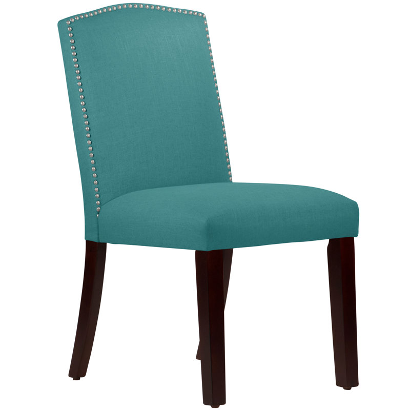 Chaise rembourrée Tietjen, Lin ardoise classique, Espresso