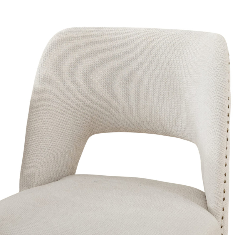 Nakenzie Upholstered Back Side Dining Chair, Beige