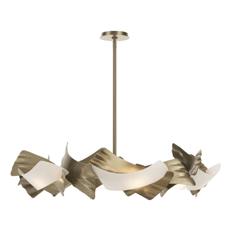 Luminaire suspendu 6 lumières Crest, Or doux
