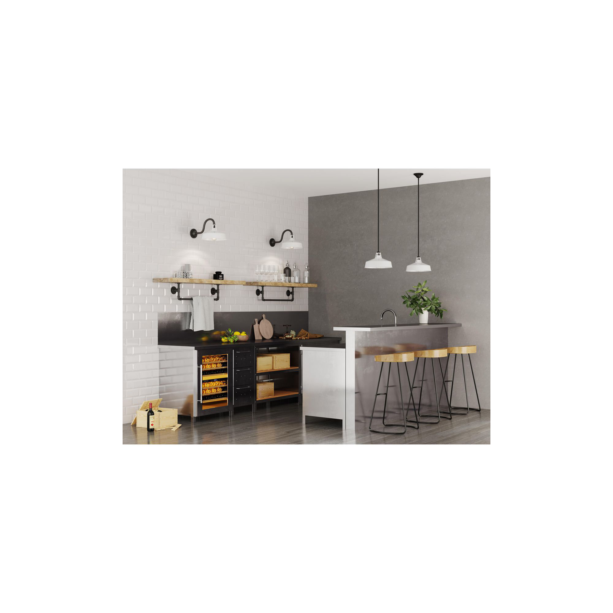 Outdoor Metal Pendant, White