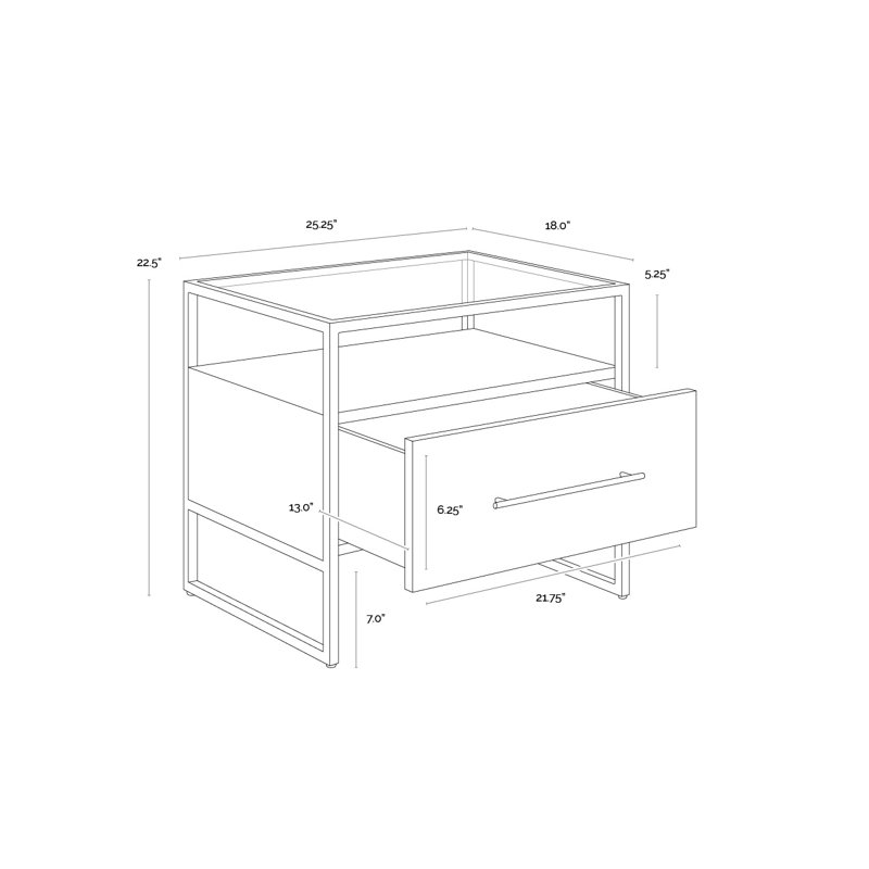 Venice Glass End Table, Cream