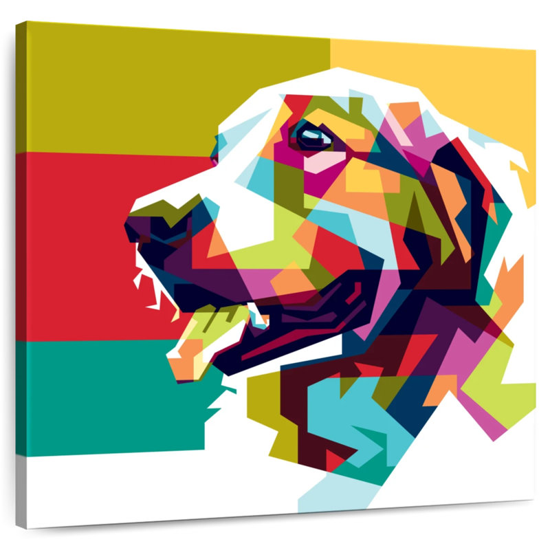 Golden retriever Brampt abstrait, H 39 po x l 39 po