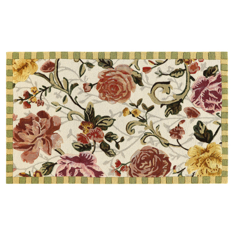 Golden Peonies Rug, Rectangle 3' x 5'