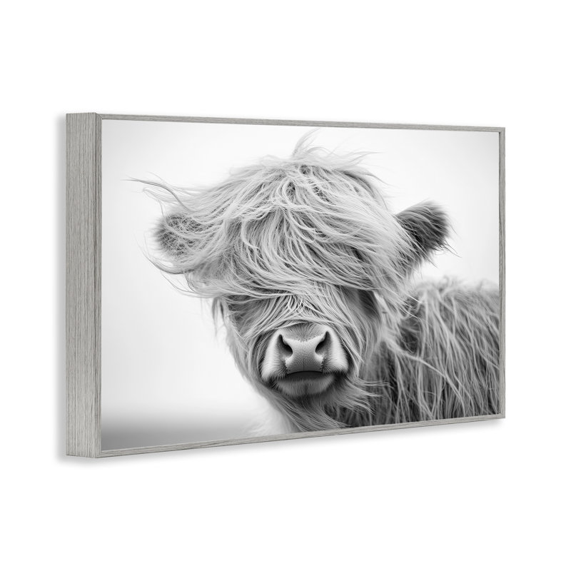 Giclée encadrée de bovins Easy Breezy, design par Tina LeCour, H 20 po x l 30 po, Estampe numérique Farmhouse