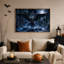 Ange aux ailes sombres dans des ruines gothiques avec toile murale bleue d'Halloween-999672077