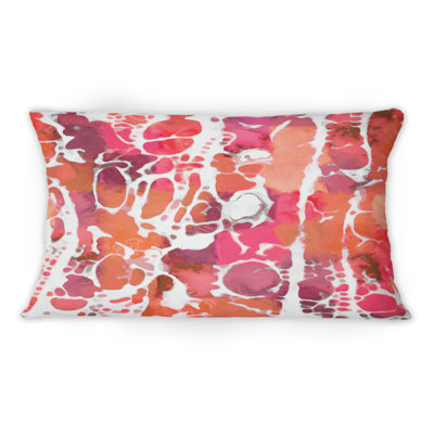 Coussin décoratif imprimé à motif grunge rouge et orange