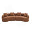Canapé modulaire incurvé en polyuréthane caramel à compression complète, canapé modulaire en chenille 30D pour appartement et salon, L 110 po 800, 60 fermeté avec 4 coussins