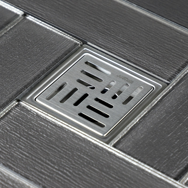 Kingston Brass Watercourse 4-Inch Square Shower Drain