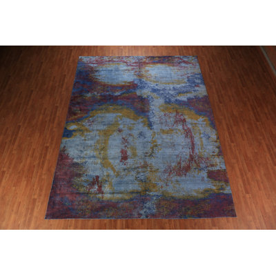 Tapis indien à motif abstrait All-Over