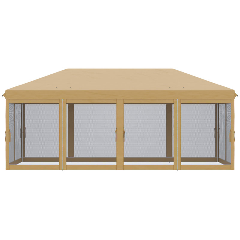 Tente avec auvent Pop Up Outsunny, Beige