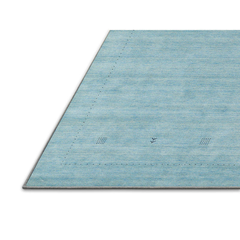 Tapis de zone bleu contemporain, Rectangle 8 pi 0 po x 10 pi 0 po