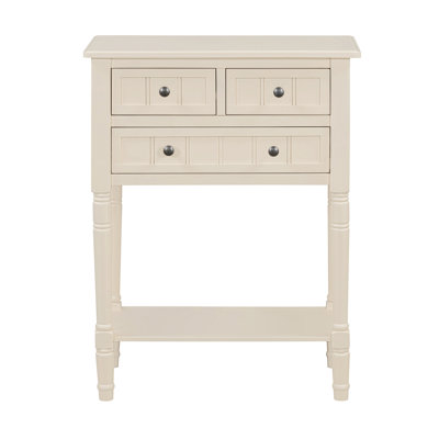 Narrow Console Table, Slim Sofa Table With Three Storage Drawers And Bottom Shelf (Beige) by Alcott Hill