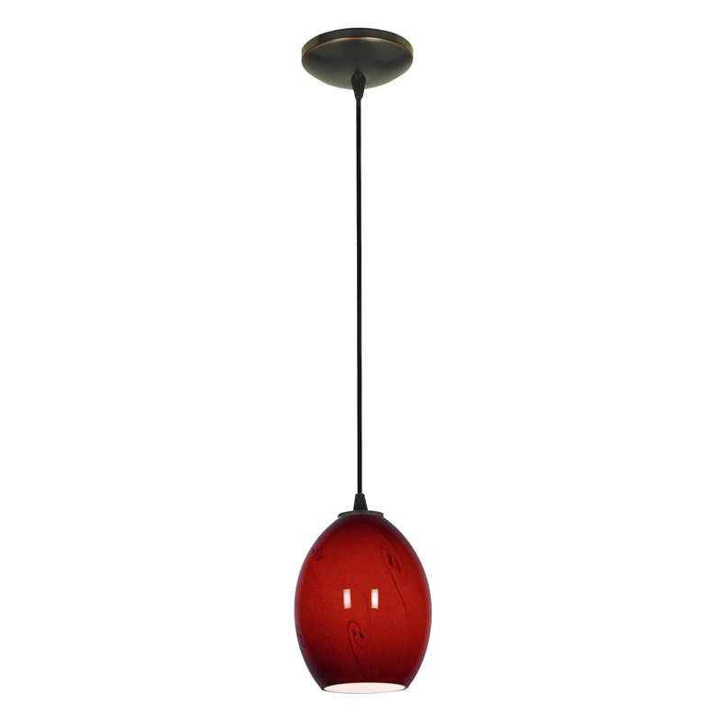 Norberg 1 - Light Single Pendant, Oil Rubbed Bronze, Red Sky, Cord