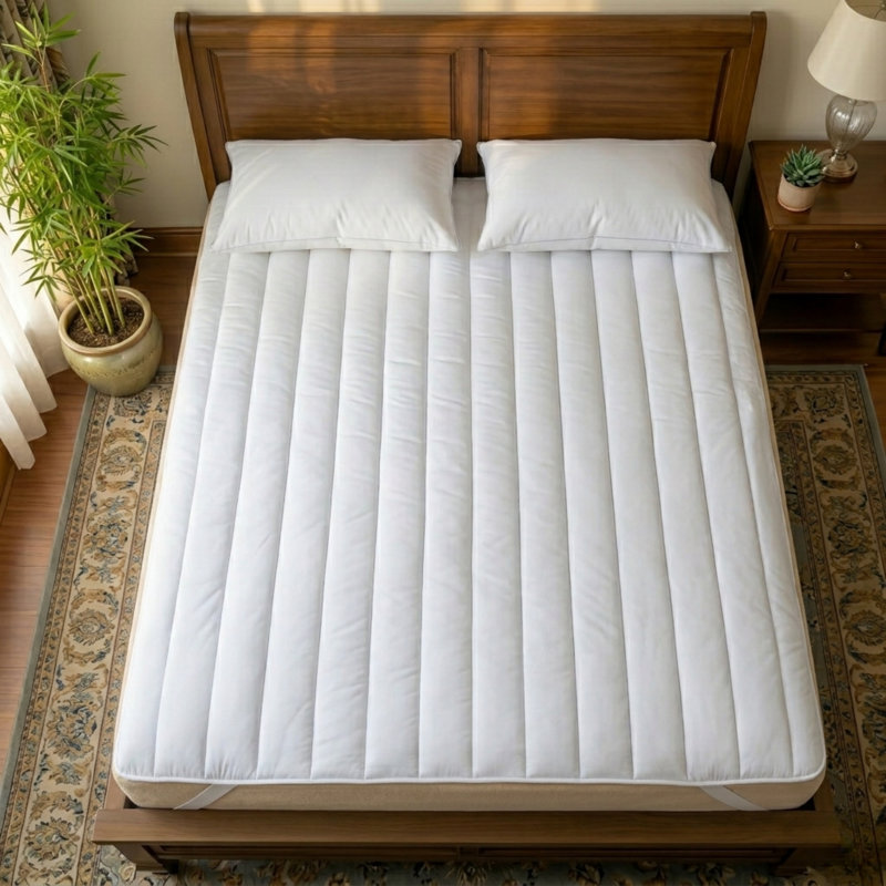 Fernbush Hypoallergenic 2 Inch Mattress Topper With Elastic Straps, Super King (6')