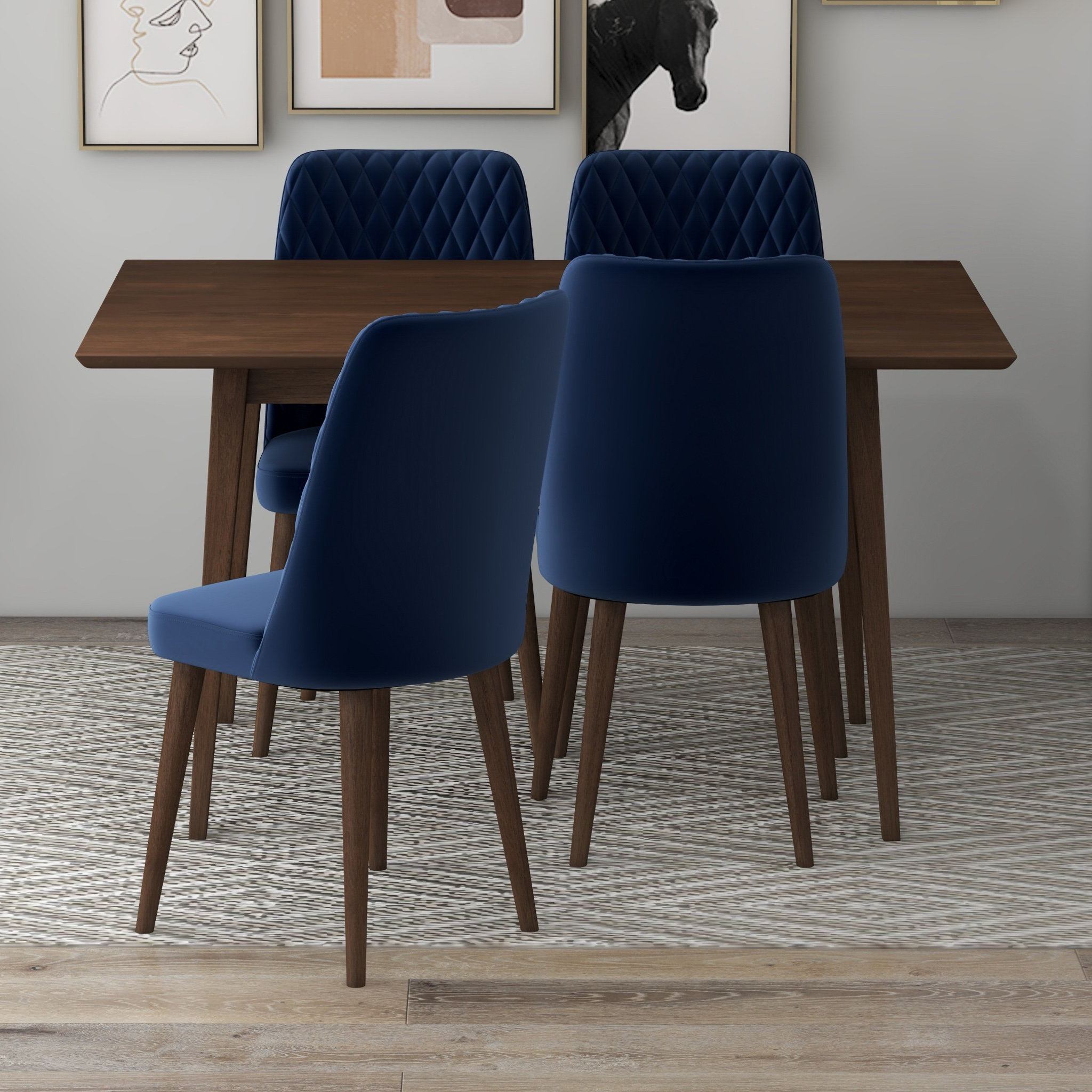 Navy dining chairs discount set of 4