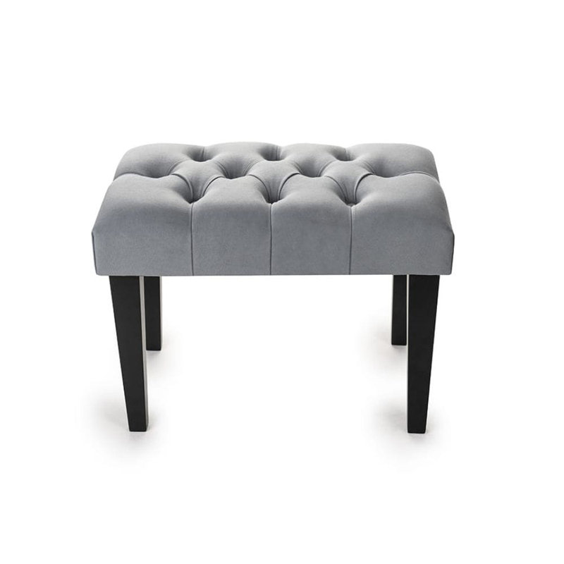 100% Polyester Upholstered Bench, Grey/Black, H45 x W60 x D35cm