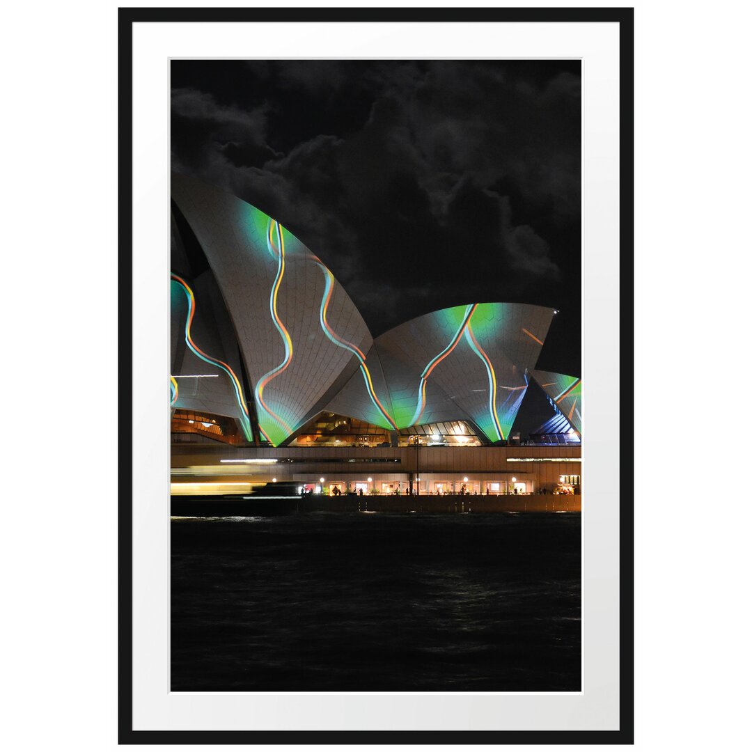 Gerahmtes Poster Sydney Opera House Beleuchtung