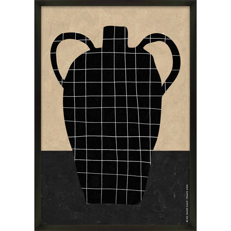«Jug 2» par Romina Gadler, impression sur, Blanc / aubergine / banane / brun clair / rouge br, H 20 po x l 14 po