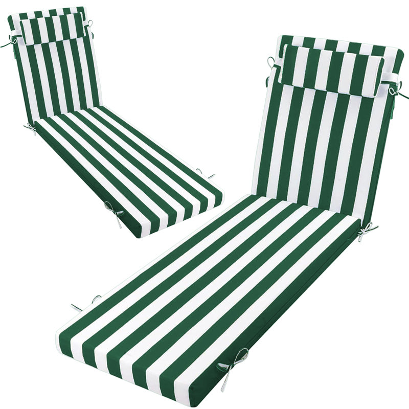 2ps 3-inch Thick Outdoor Lounge Chair Cushion-waterproof And Colorfast, Suitable For Most 72-inch Pool Balcony Chairs., 72" W