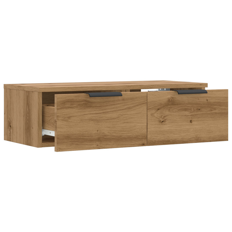 Izzey Unfinished Accent Cabinet with Fireplace Included, Artisan oak