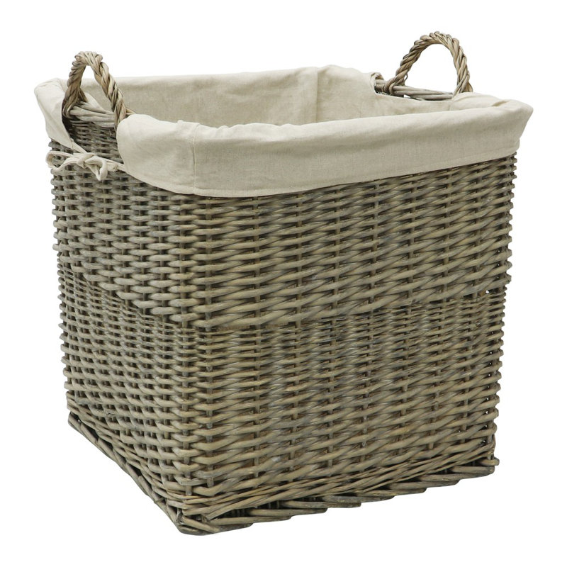 Hand Woven Wicker Laundry Basket with Handles