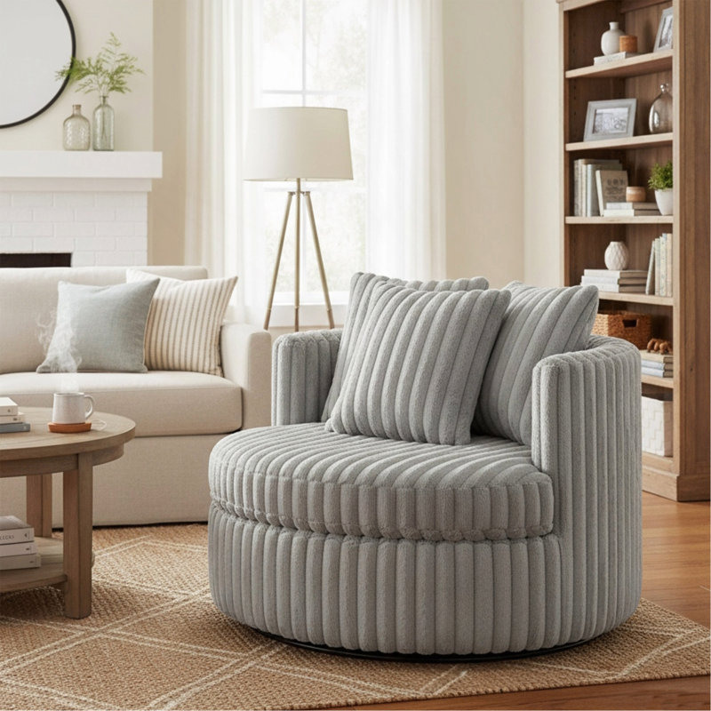 Fauteuil demi-tonneau surdimensionné Mindy